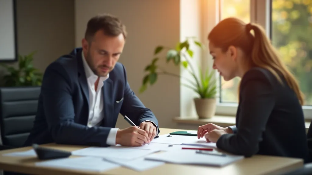 Finanšu konsultants strādā ar klienčiem uz pamatotiem lēmumiem